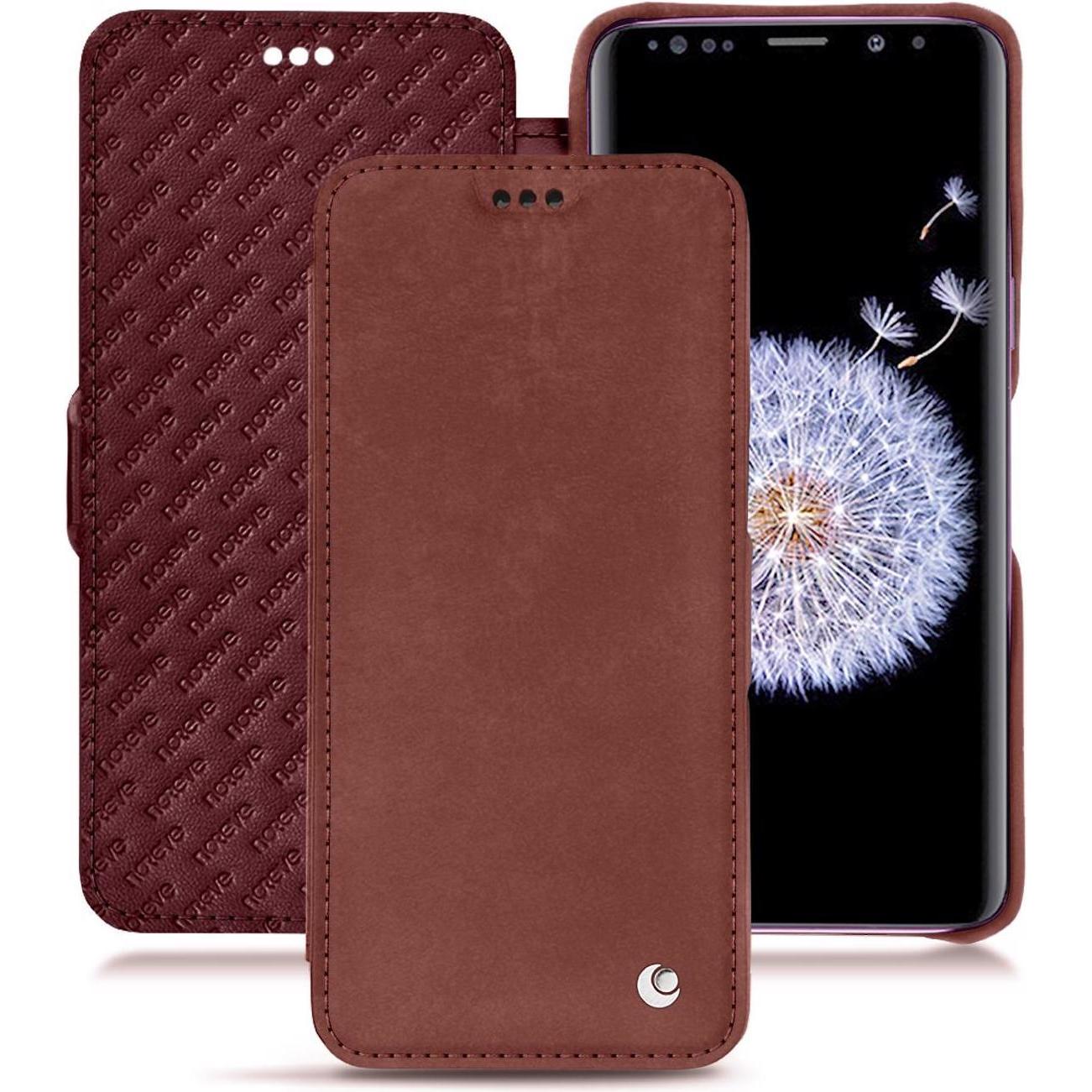 Noreve Lederschutzhülle horizontal (Samsung Galaxy S9+), Smartphone Hülle, Rot