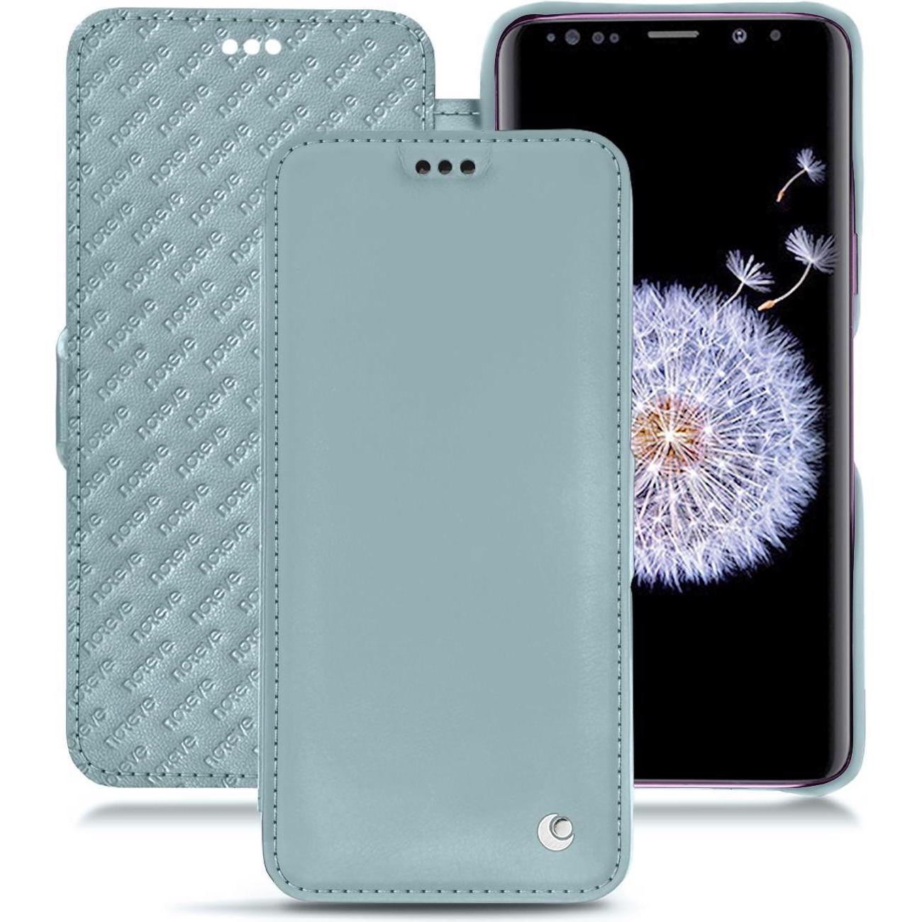 Noreve Lederschutzhülle horizontal (Samsung Galaxy S9+), Smartphone Hülle, Blau