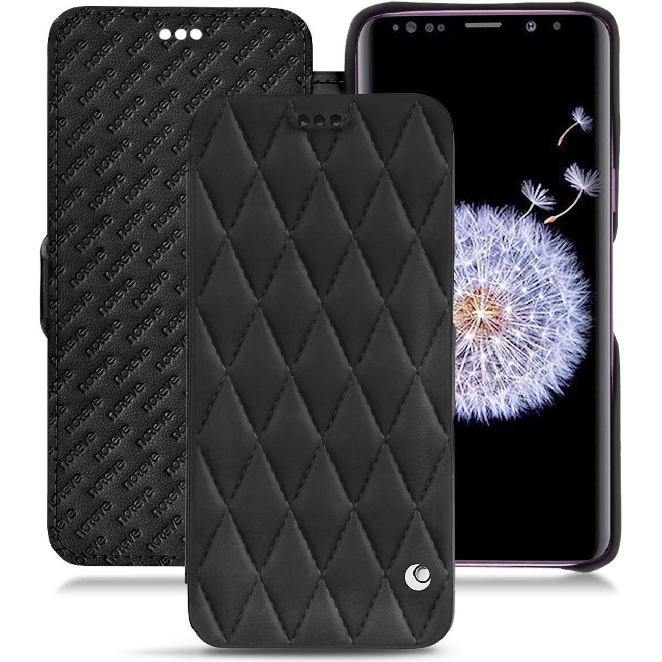 Noreve Lederschutzhülle horizontal (Samsung Galaxy S9+), Smartphone Hülle, Schwarz