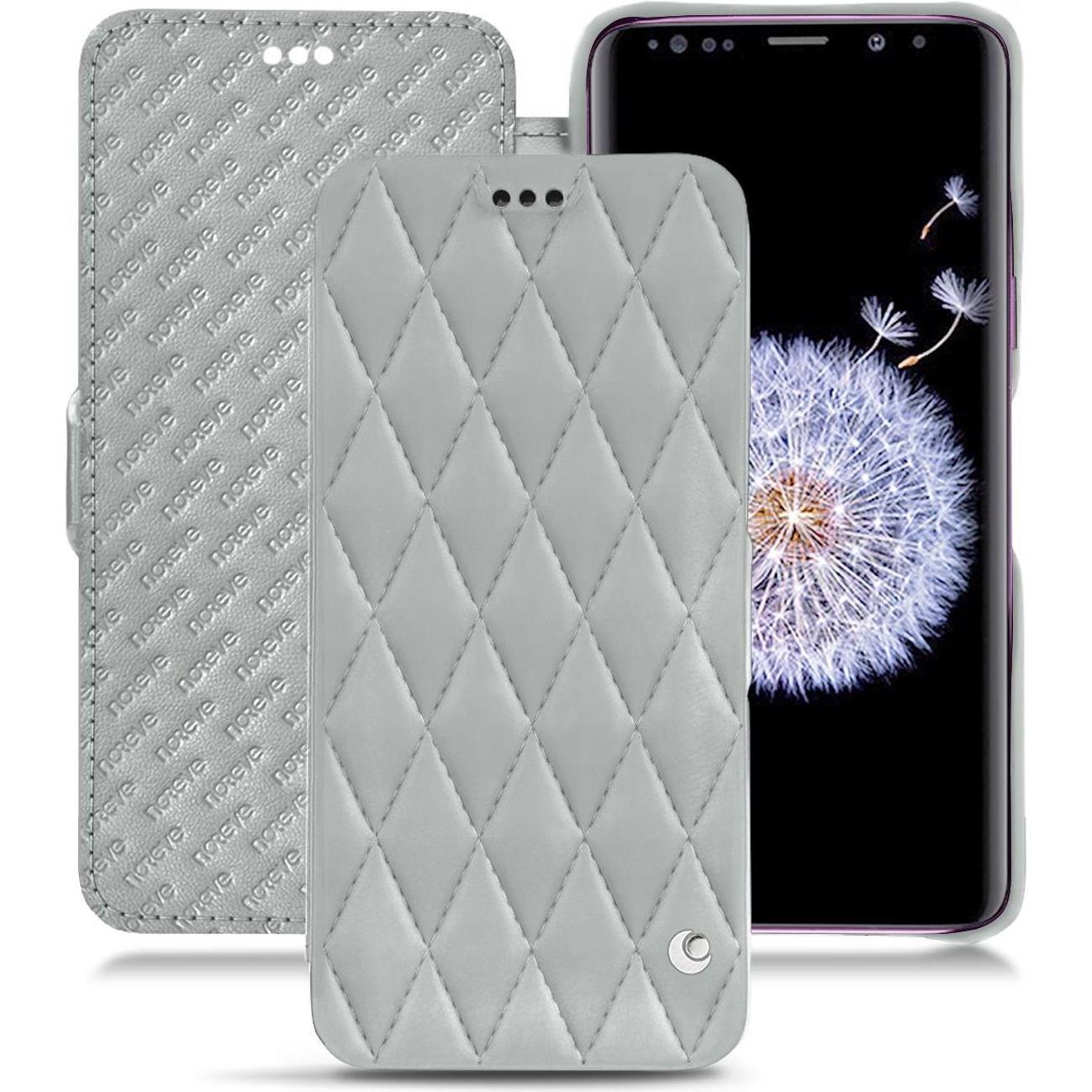 Noreve Lederschutzhülle horizontal (Samsung Galaxy S9+), Smartphone Hülle, Grau