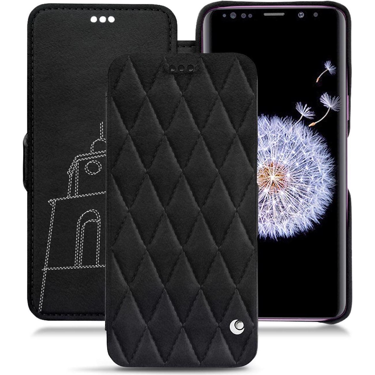 Noreve Lederschutzhülle horizontal (Samsung Galaxy S9+), Smartphone Hülle, Schwarz