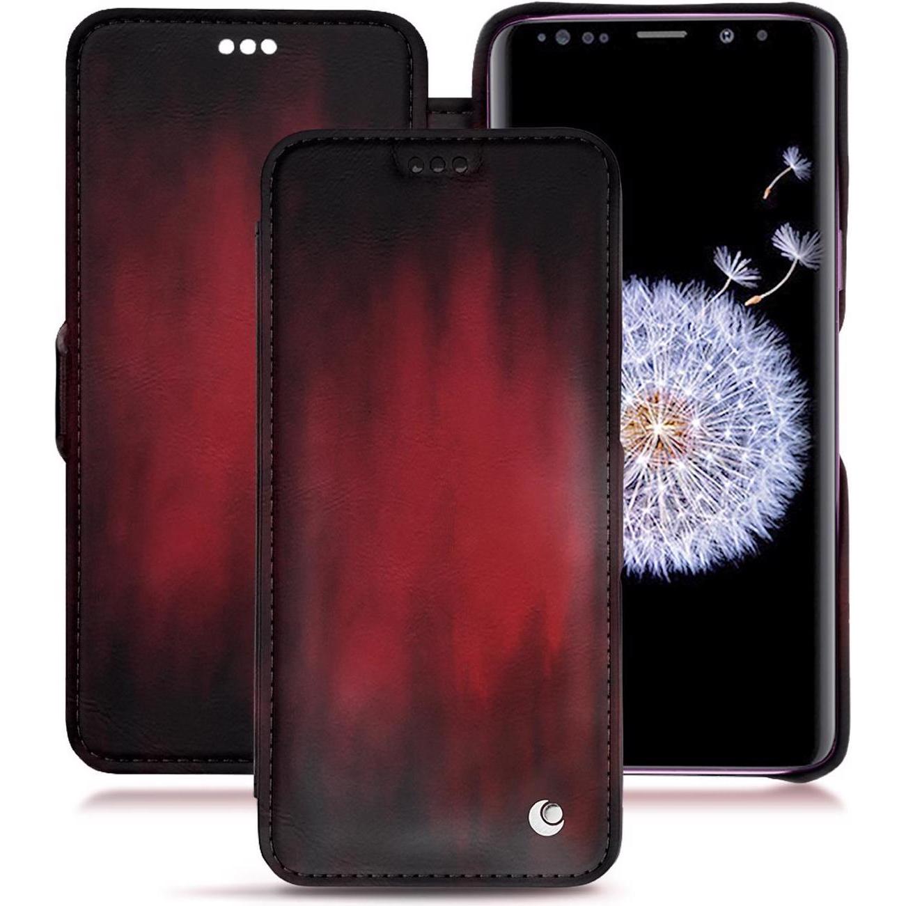 Noreve Lederschutzhülle horizontal (Samsung Galaxy S9+), Smartphone Hülle, Rot
