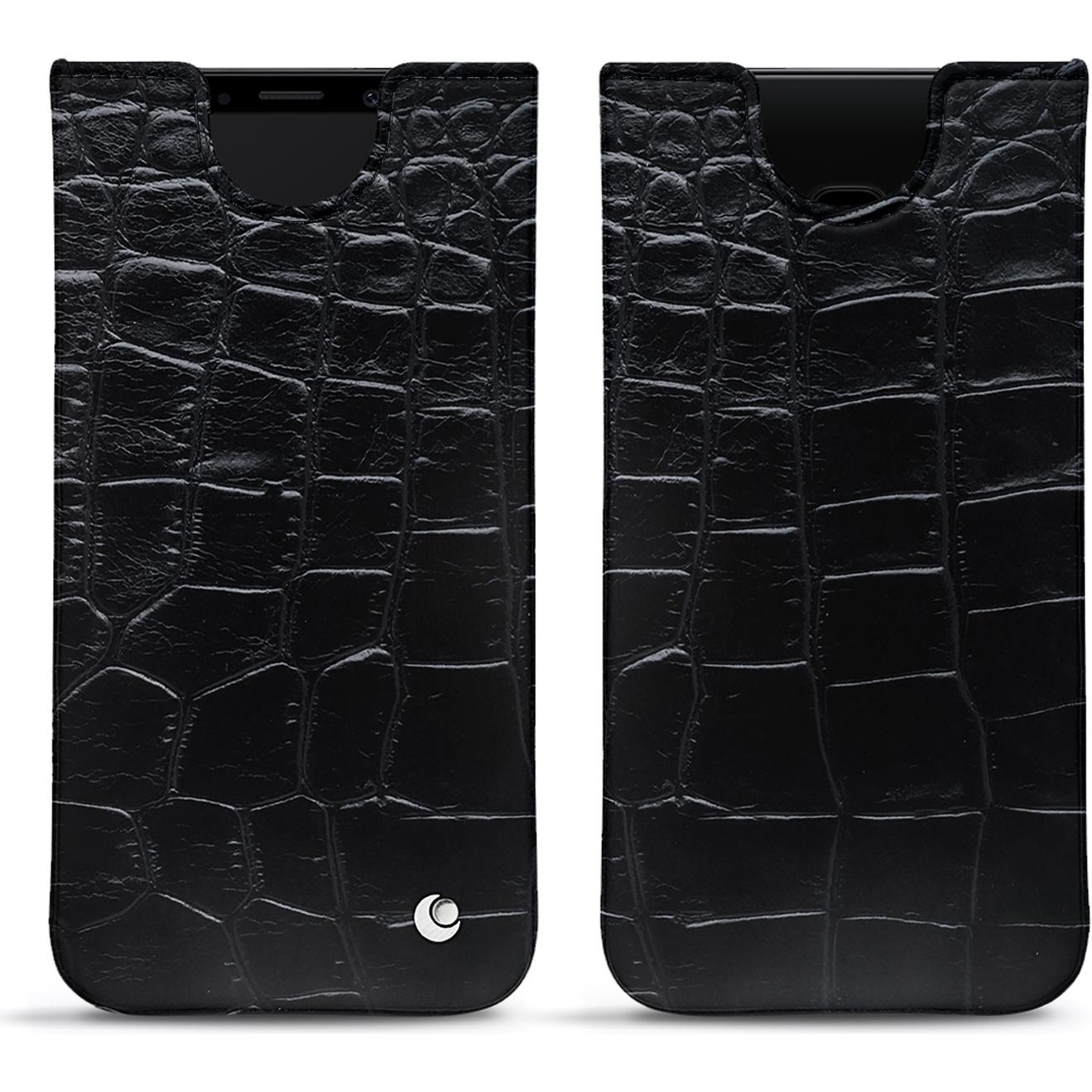 Noreve Lederschutzhülle (Samsung Galaxy S9+), Smartphone Hülle, Schwarz
