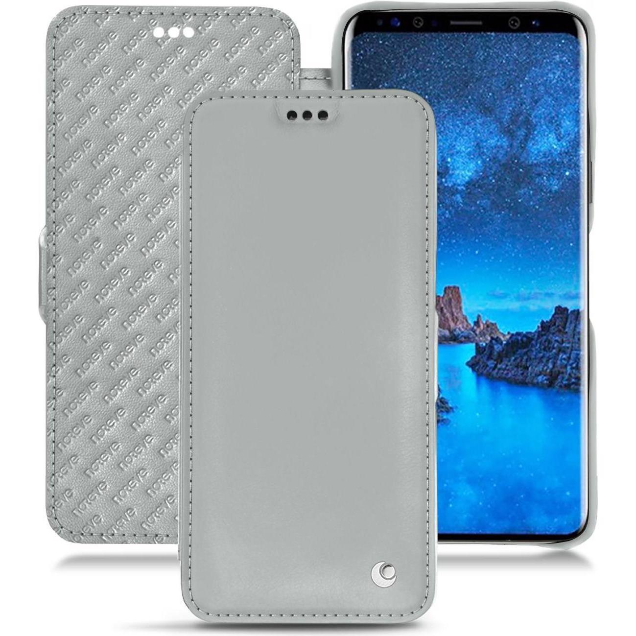 Noreve Lederschutzhülle horizontal (Samsung Galaxy S9), Smartphone Hülle, Grau