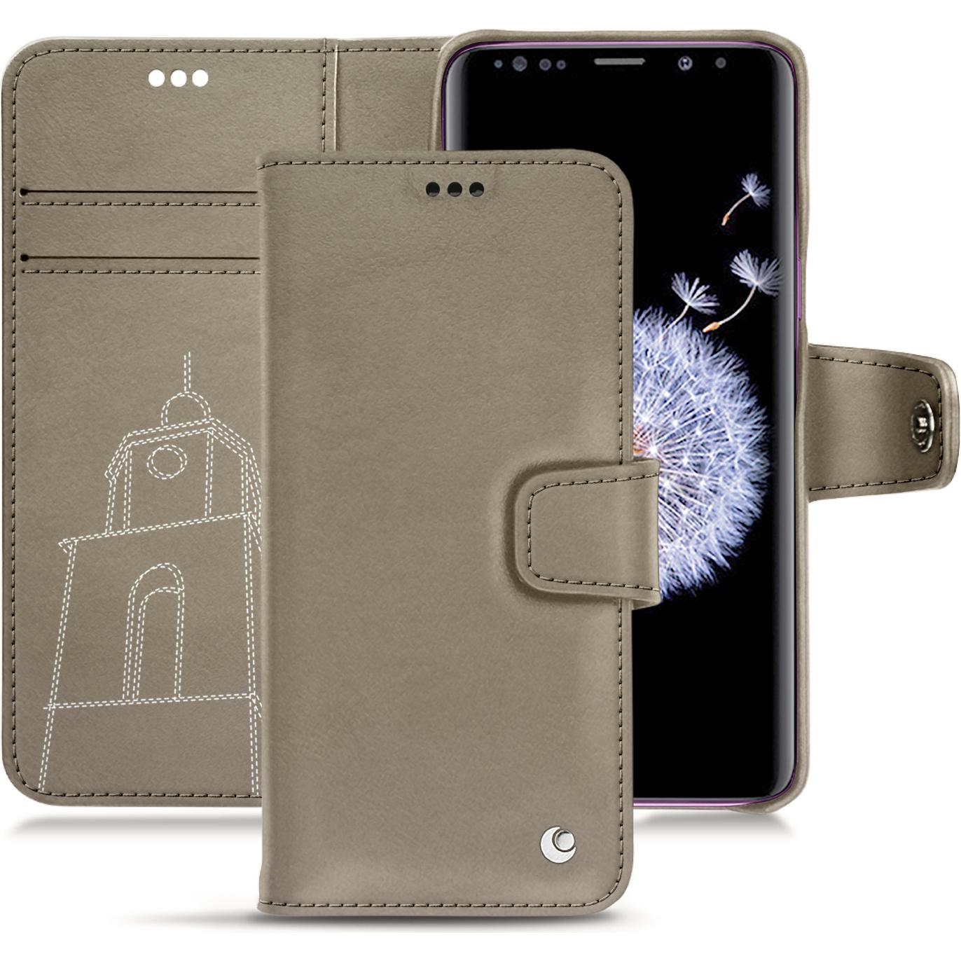 Noreve Lederschutzhülle Wallet (Samsung Galaxy S9+), Smartphone Hülle, Beige