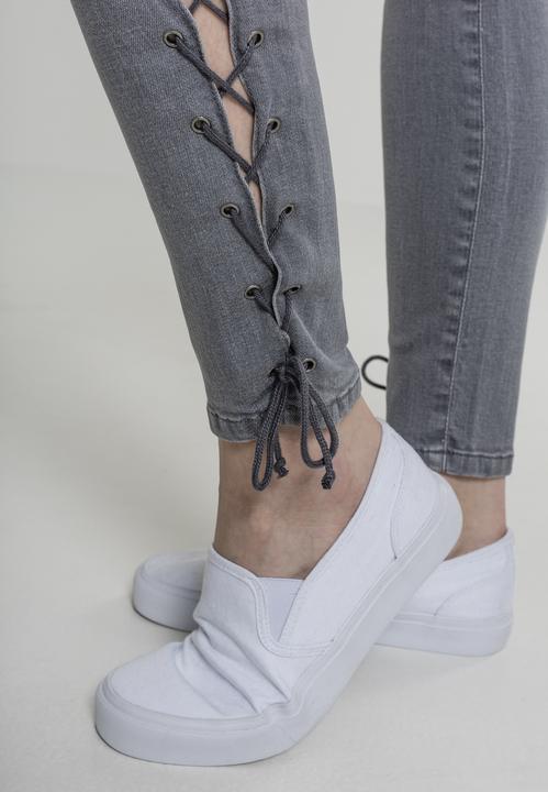 Actual product image Urban Classics Ladies Denim Lace Up Skinny Pants (28)