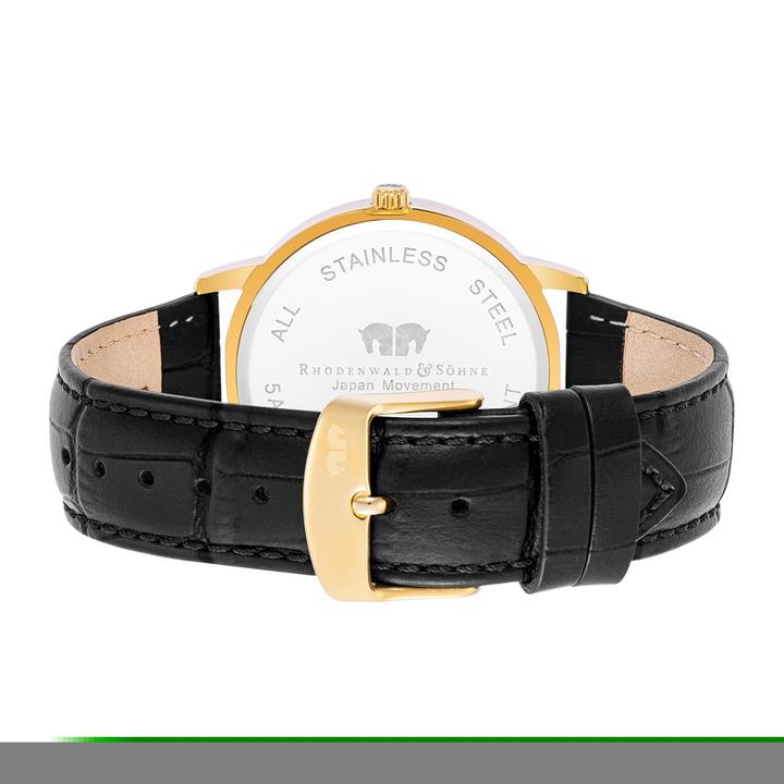 Produktbild Herren Quarzuhr Moonlight Echtleder schwarz - 26513 (Analoguhr, 40 mm)