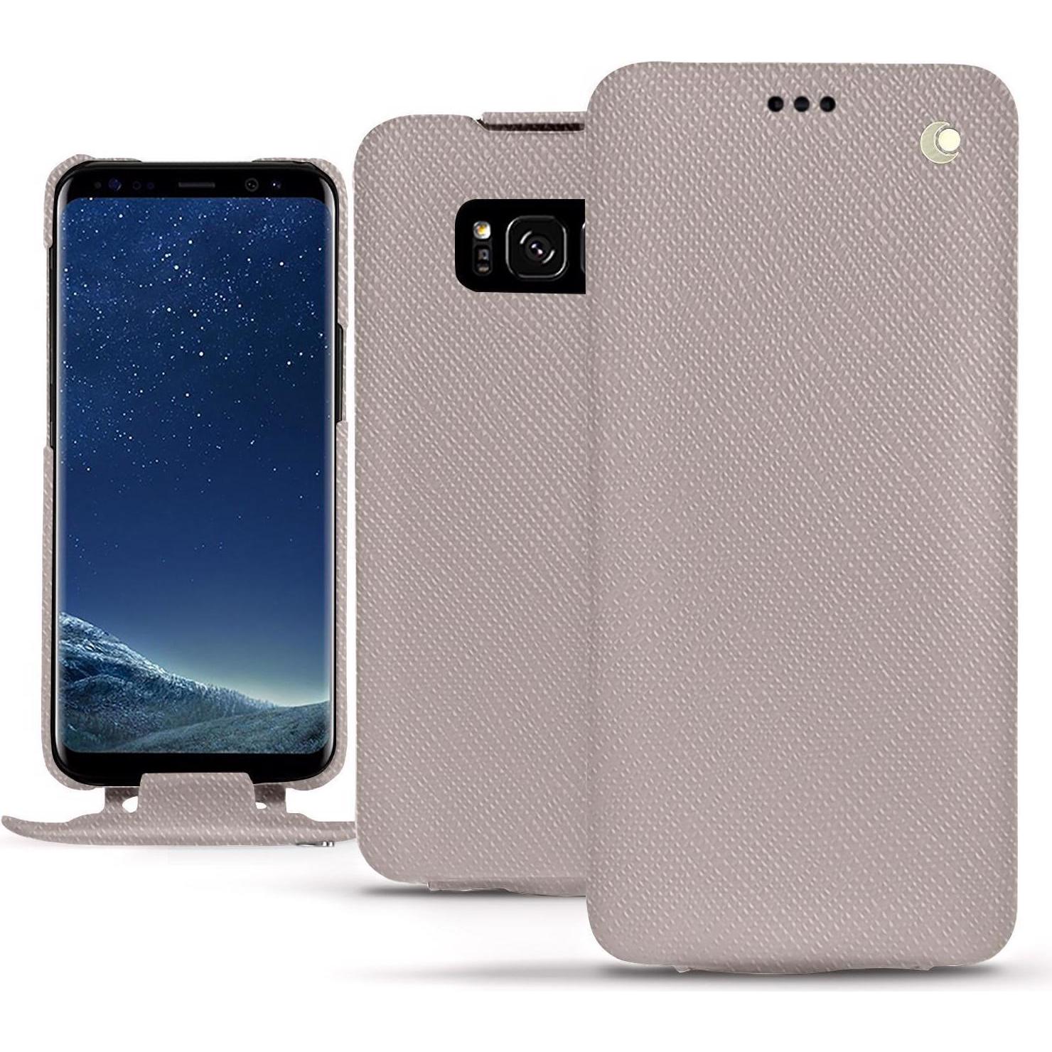 Noreve Lederschutzhülle vertikal (Samsung Galaxy S8+), Smartphone Hülle, Beige