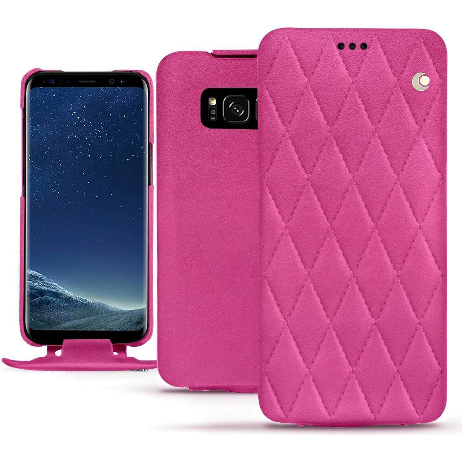 Noreve Lederschutzhülle vertikal (Samsung Galaxy S8), Smartphone Hülle, Rosa