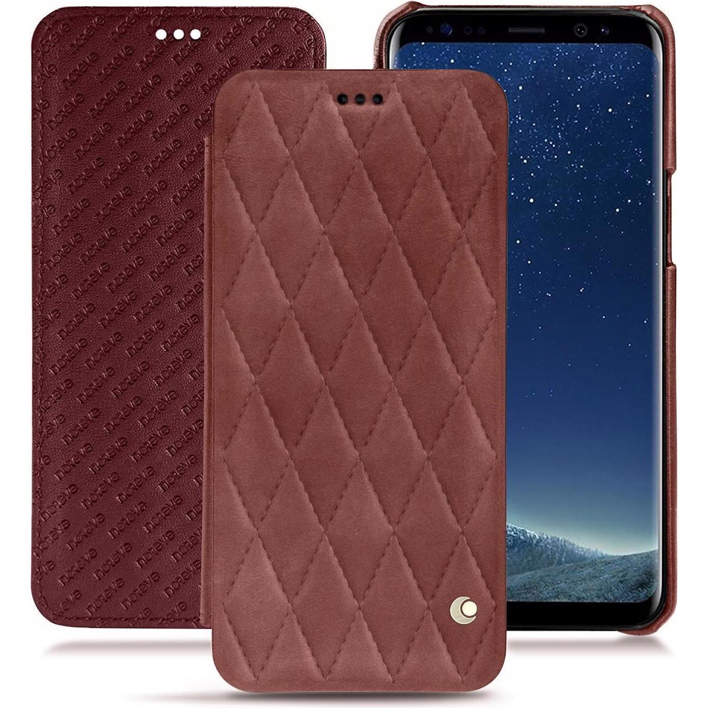 Noreve Lederschutzhülle horizontal (Samsung Galaxy S8+), Smartphone Hülle, Rot