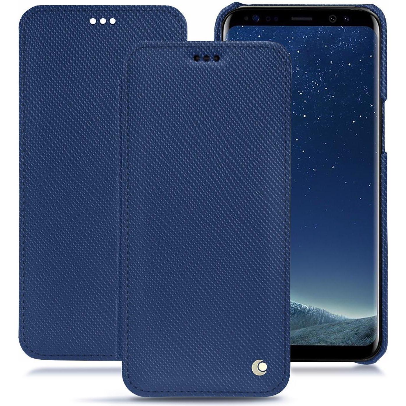Noreve Lederschutzhülle horizontal (Samsung Galaxy S8+), Smartphone Hülle, Blau