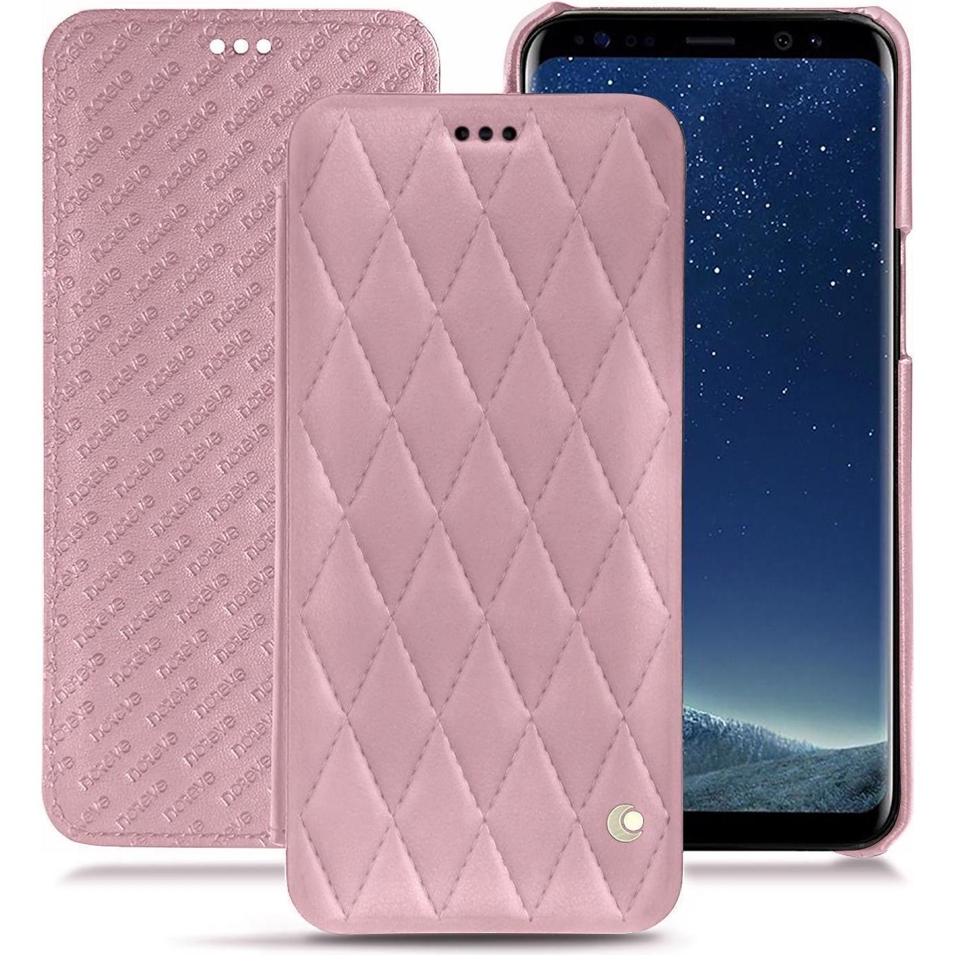 Noreve Lederschutzhülle horizontal (Samsung Galaxy S8), Smartphone Hülle, Rosa