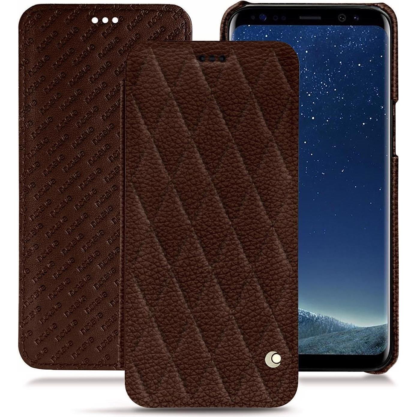 Noreve Lederschutzhülle horizontal (Samsung Galaxy S8), Smartphone Hülle, Braun