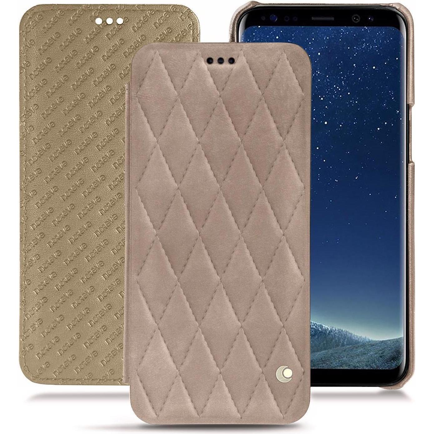 Noreve Lederschutzhülle horizontal (Samsung Galaxy S8), Smartphone Hülle, Beige