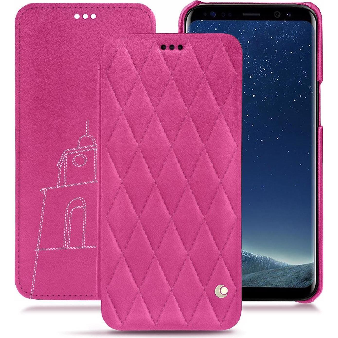 Noreve Lederschutzhülle horizontal (Samsung Galaxy S8+), Smartphone Hülle, Rosa