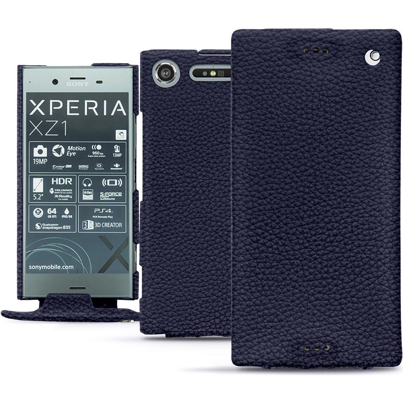 Thumbnail - Noreve Lederschutzhülle vertikal (Sony Xperia XZ1), Smartphone Hülle, Violett