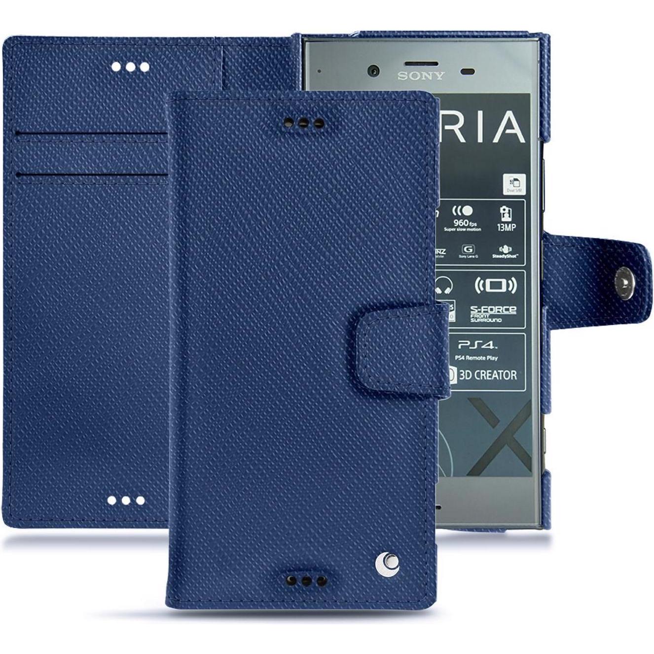Thumbnail - Noreve Lederschutzhülle Wallet (Sony Xperia XZ1), Smartphone Hülle, Blau