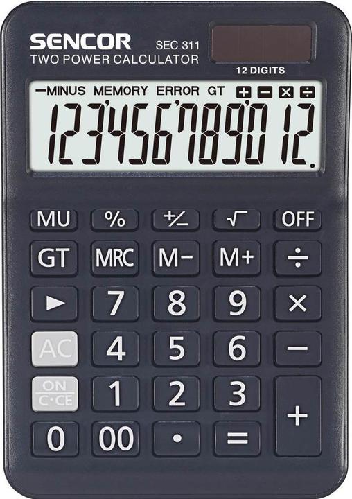 Image du produit Sencor SEC 311 / Calculatrice de poche / Écran LCD 12 chiffres / 1xLR1130