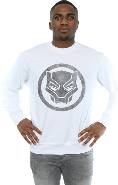 Actual product image Mens Black Panther Distressed Icon Cotton Sweatshirt (XL)