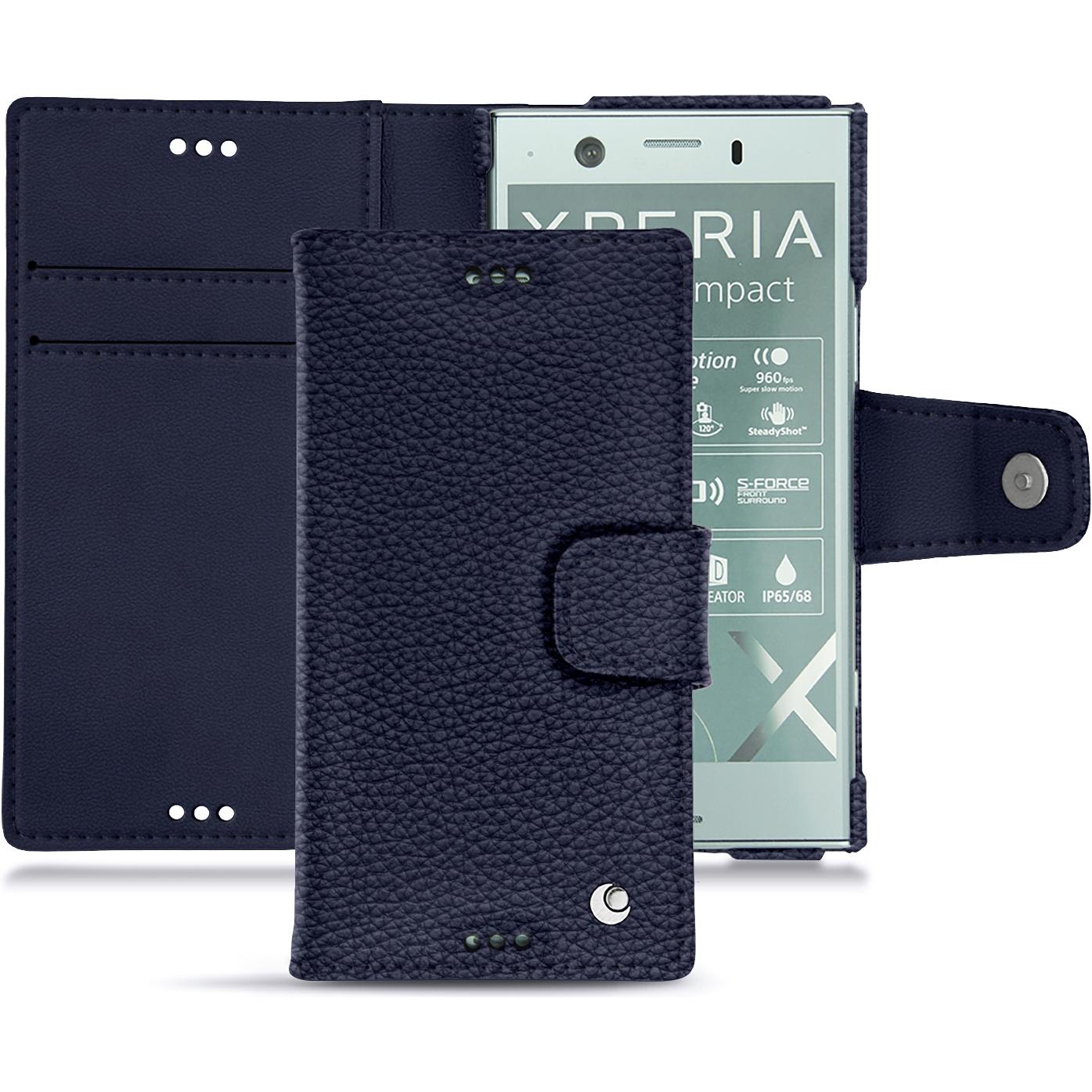 Noreve Lederschutzhülle Wallet (Sony Xperia XZ1 Compact), Smartphone Hülle, Violett