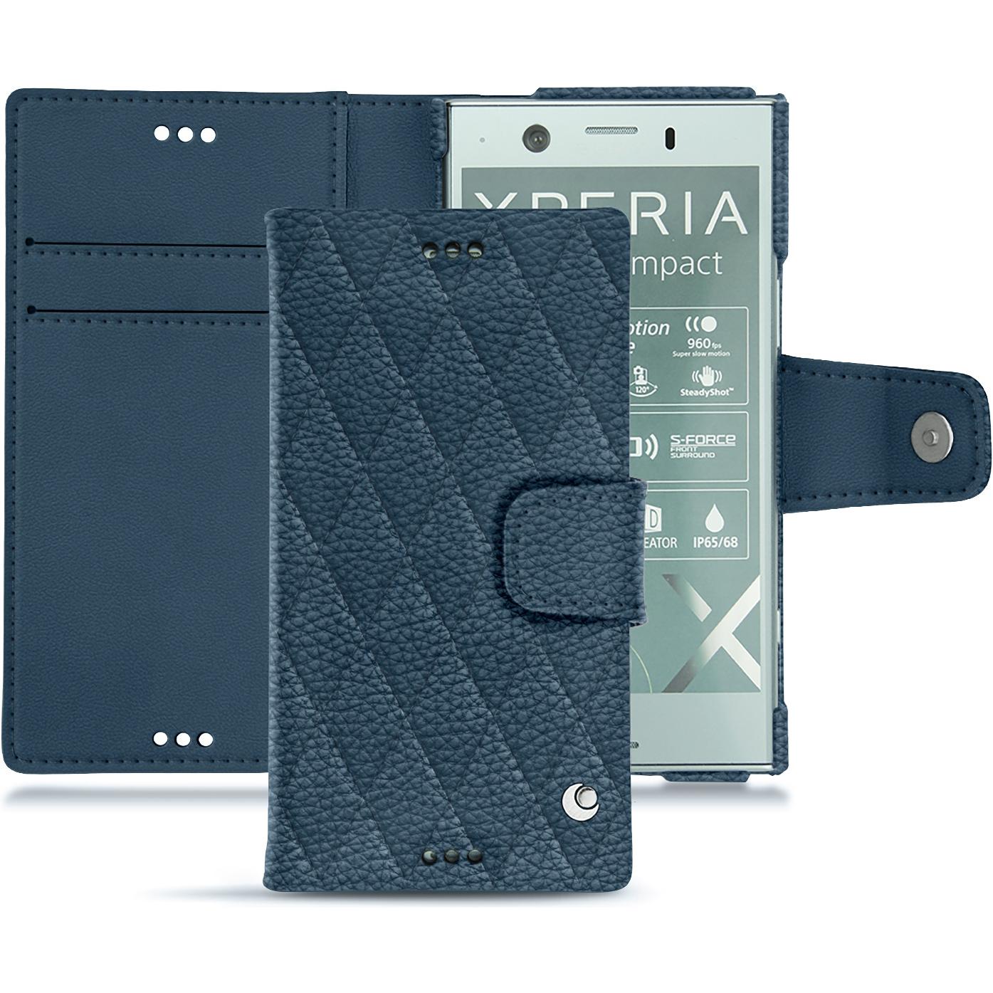 Thumbnail - Noreve Lederschutzhülle Wallet (Sony Xperia XZ1 Compact), Smartphone Hülle, Blau
