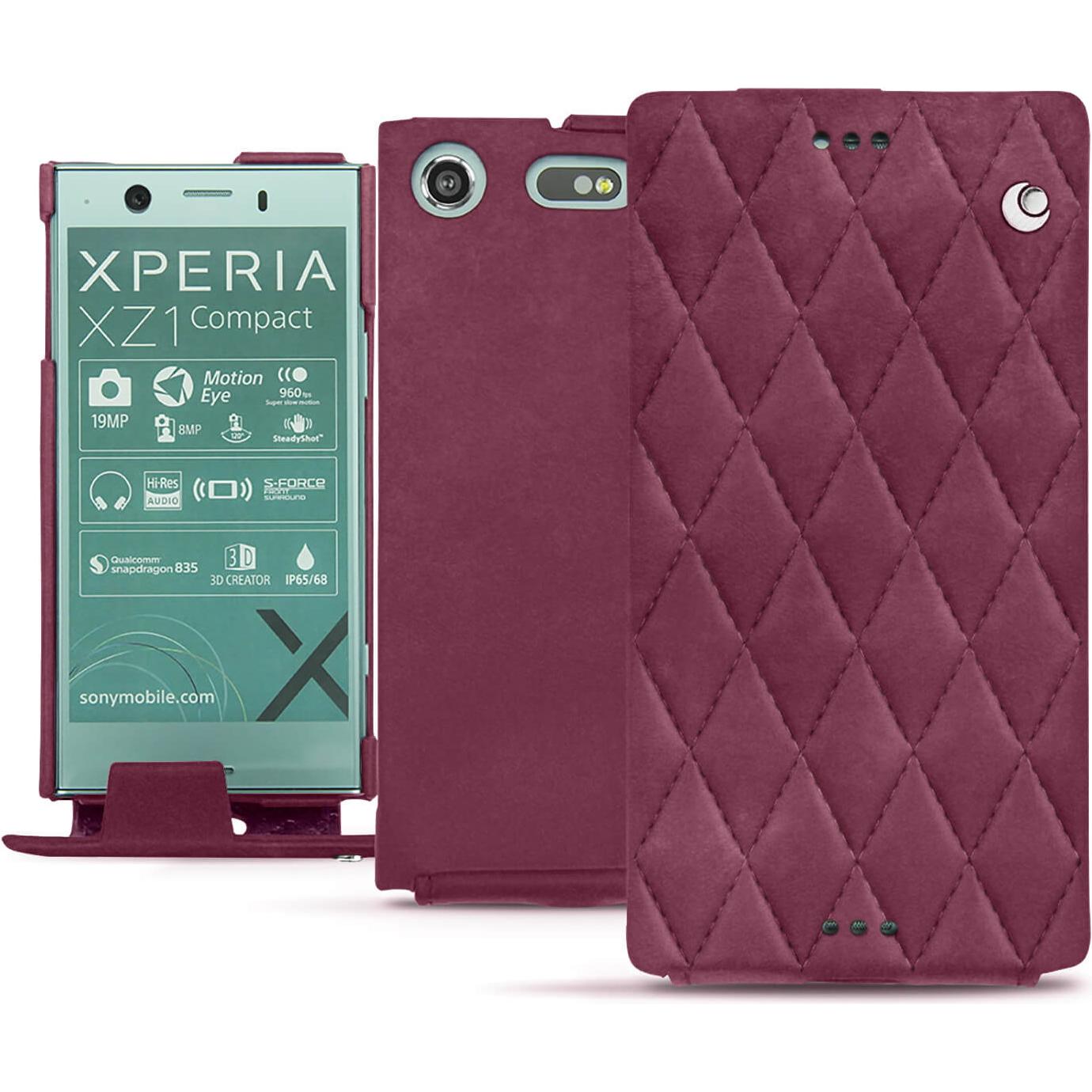 Thumbnail - Noreve Lederschutzhülle vertikal (Sony Xperia XZ1 Compact), Smartphone Hülle, Violett