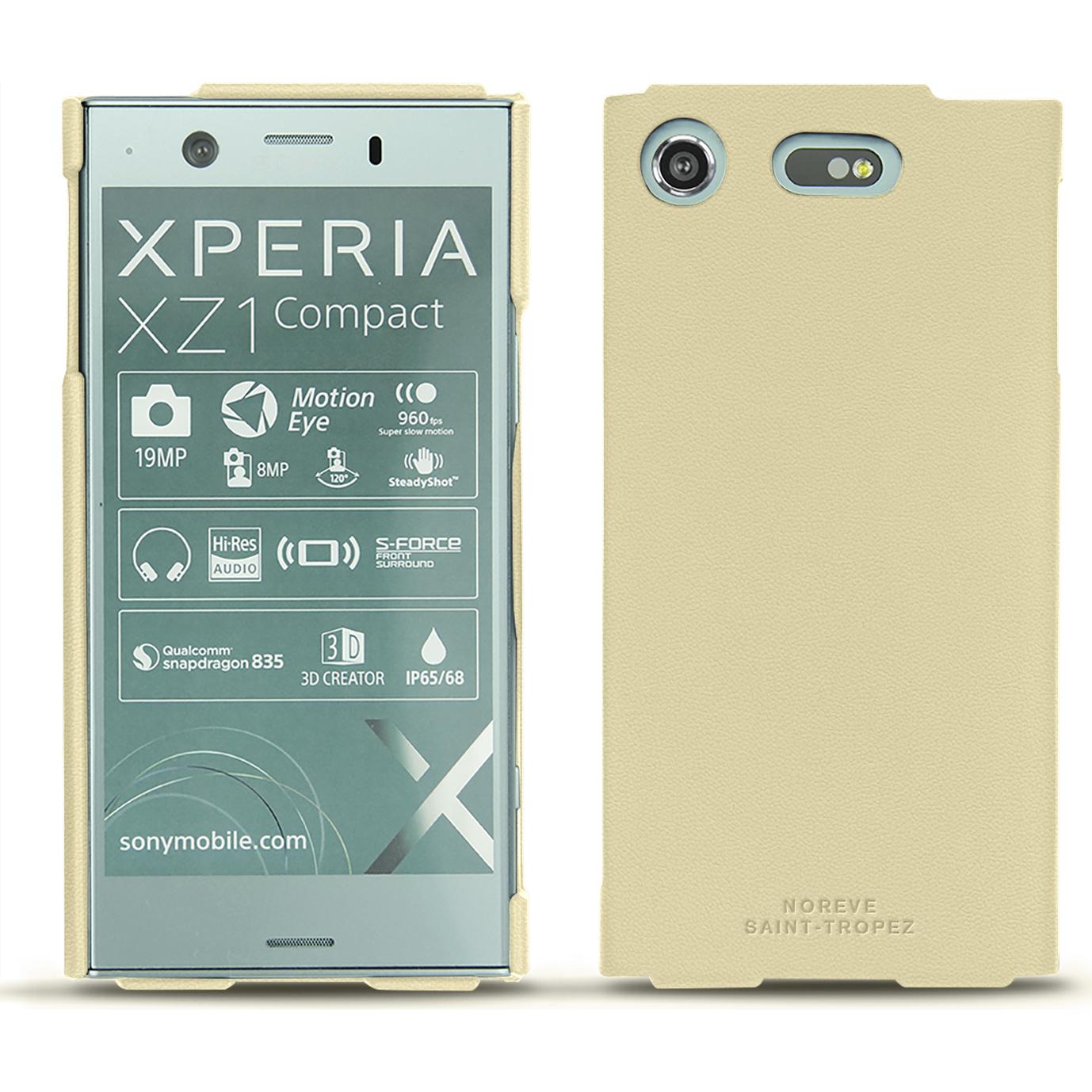 Thumbnail - Noreve Lederschutzhülle (Sony Xperia XZ1 Compact), Smartphone Hülle, Beige
