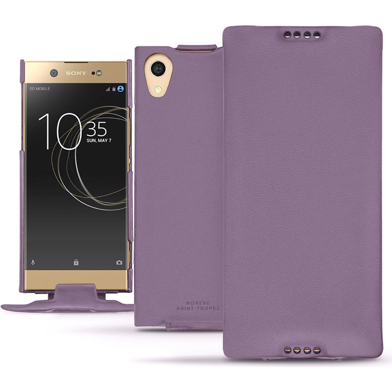Noreve Lederschutzhülle vertikal (Sony Xperia XA1 Ultra), Smartphone Hülle, Violett