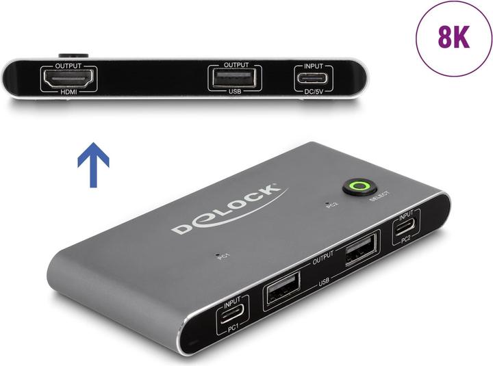 Produktbild Delock USB-C™ KVM Switch zu HDMI 8K 60 Hz mit USB 2.0