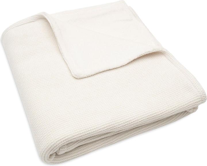 Actual product image Jollein - Deken Ledikant 100x150cm Basic Knit - Dekentje Baby - Ivory/Coral fleece