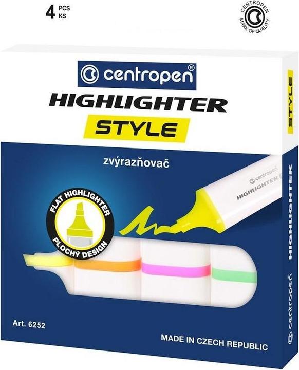 Actual product image Centropen Fluo highlighter 4 colours (Orange, Yellow, Green, Rose, 4.60 mm, 4 x)