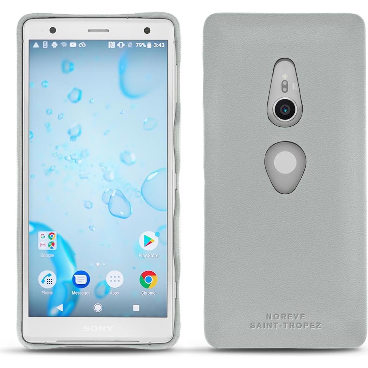 Noreve Lederschutzhülle (Sony Xperia XZ2), Smartphone Hülle, Grau