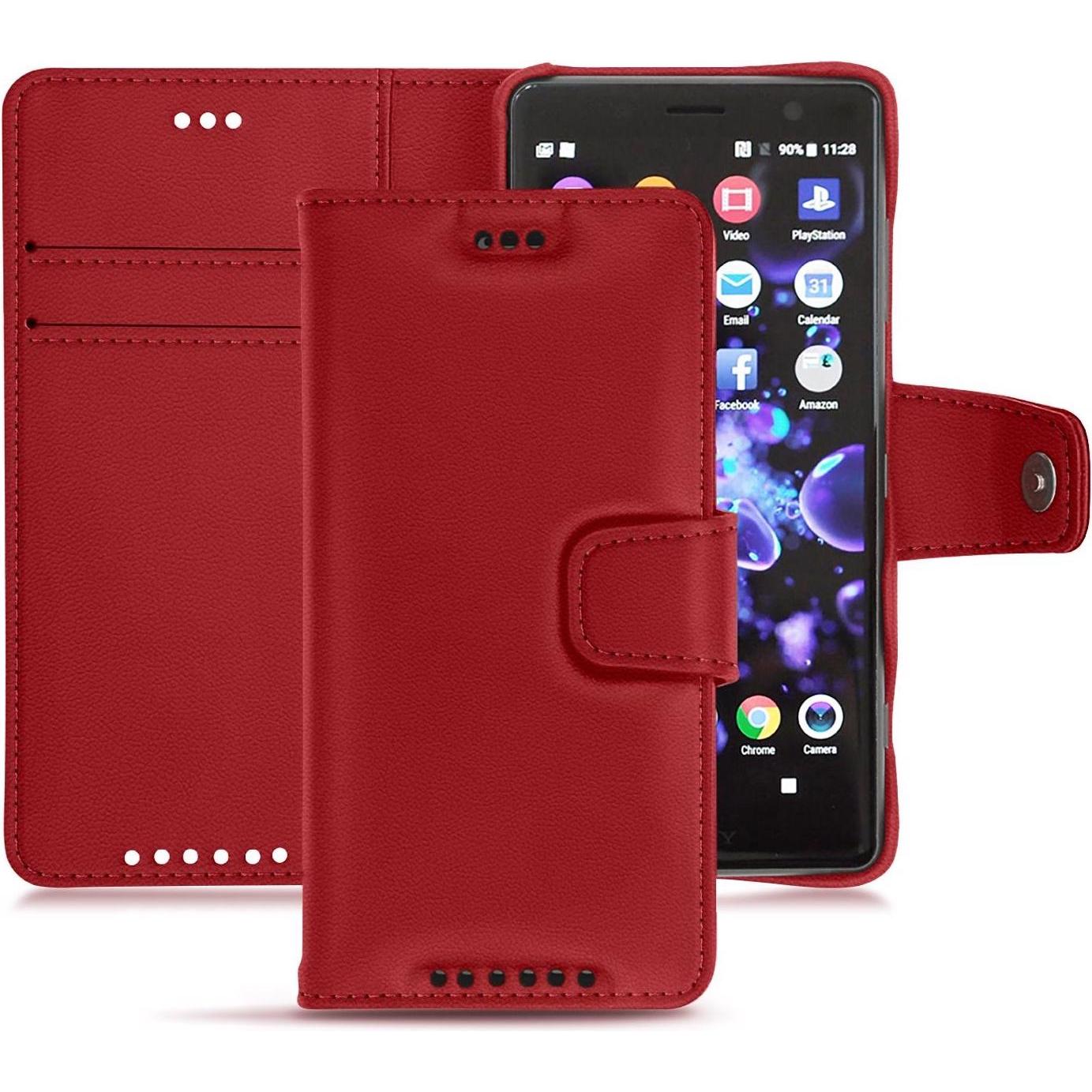 Thumbnail - Noreve Lederschutzhülle Wallet (Sony Xperia XZ2 Compact), Smartphone Hülle, Rot