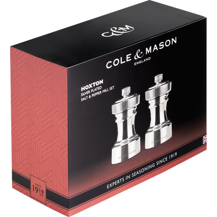 Produktbild Cole & Mason Pfeffer-Salzmühlen Set Hoxton versilbert 10.4x5.5x5.5 cm (Pfeffer, Salz)