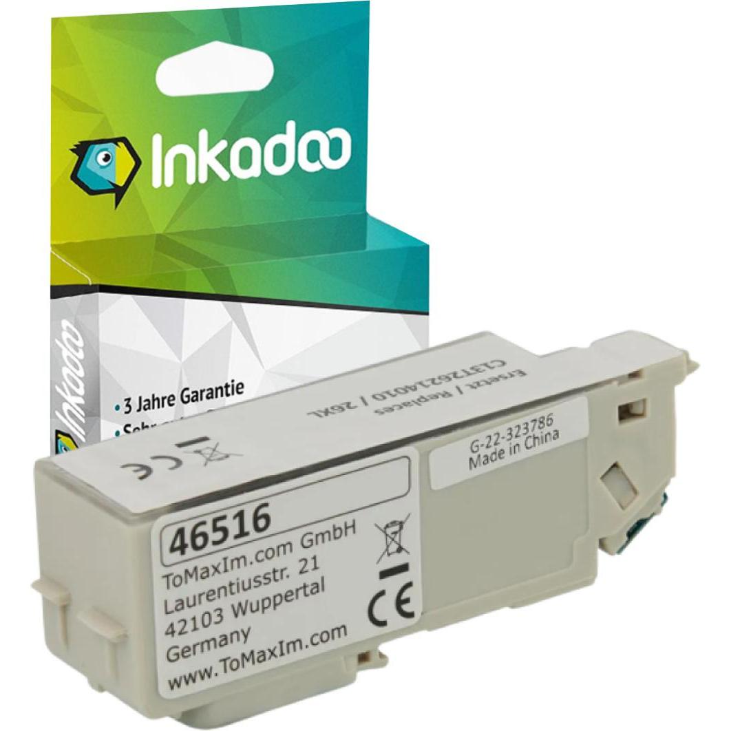 Inkadoo, Druckerpatrone, Druckerpatronen kompatibel zu Epson C13T26214010 / 26XL Tintenpatrone, schwarz Schwarz (BK)