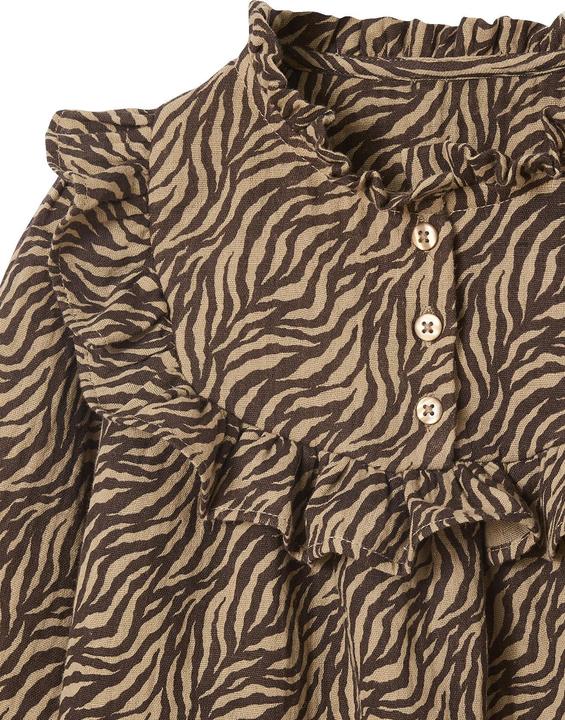 Image du produit Vertbaudet Bluse mit Zebramuster aus Musselin für Mädchen (128)