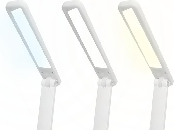 Lasmex LED-Schreibtischlampe 3W, 3000/4500/6000K, einstellbar, 1200mAh, weiss, LTC