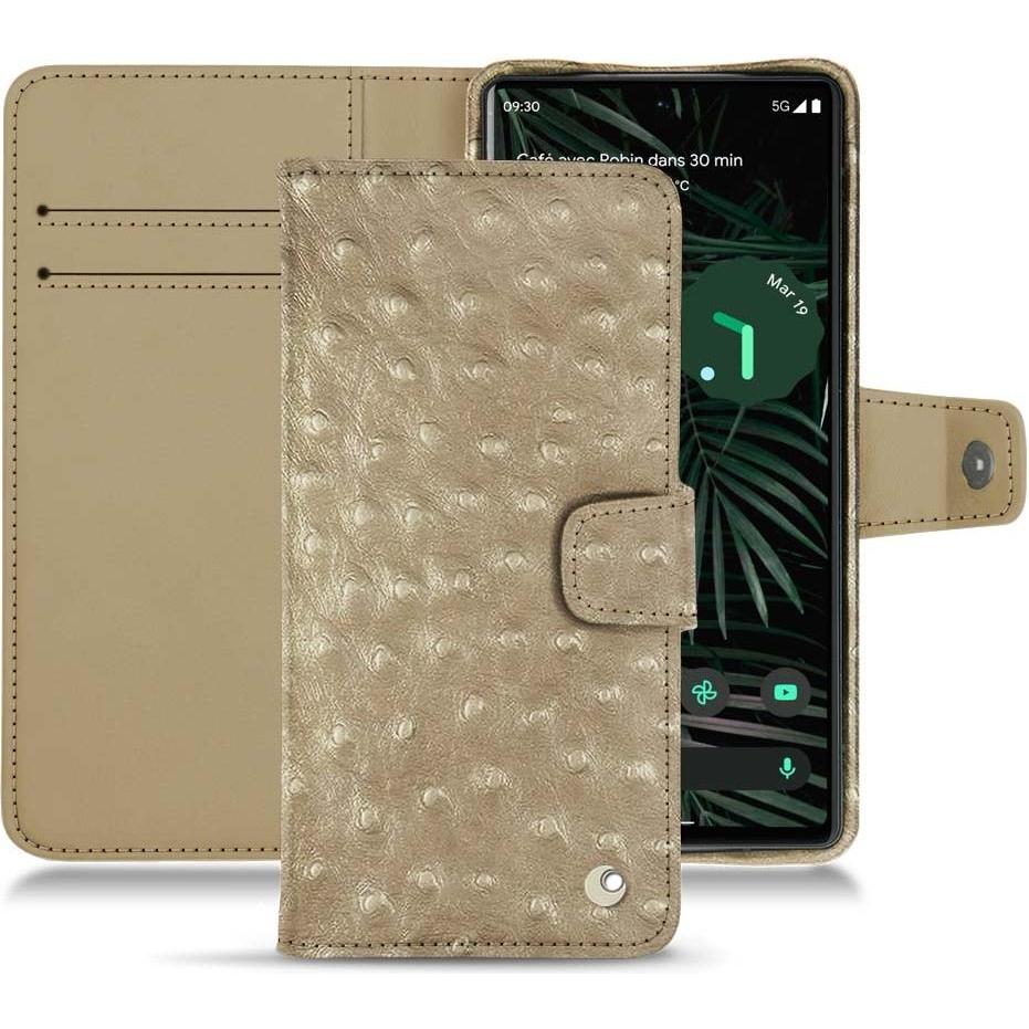 Noreve Lederschutzhülle Wallet (Google Pixel 6 Pro), Smartphone Hülle, Beige