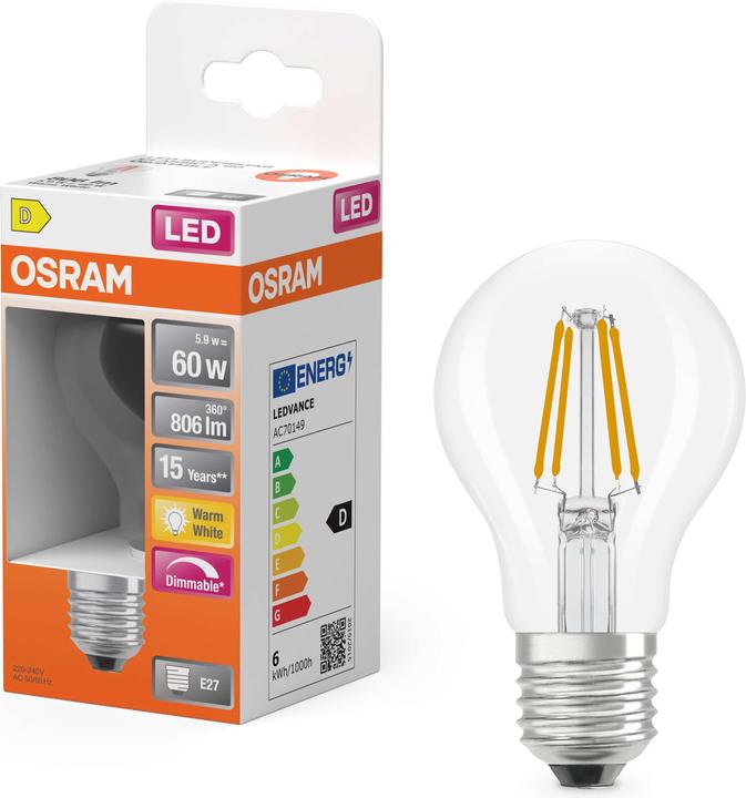 Produktbild Osram LED Leuchtmittel LED Retrofit 4099854465055 (E27, 5.90 W, 806 lm, 1 x, D)