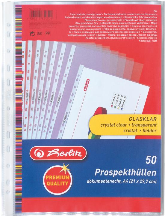 Produktbild Herlitz Prospekthülle (A4, 50x)