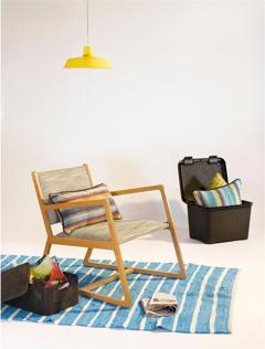 Actual product image Curver Basket with lid Rattan Style M dark gray (40 x 29 x 19 cm, 18 l)