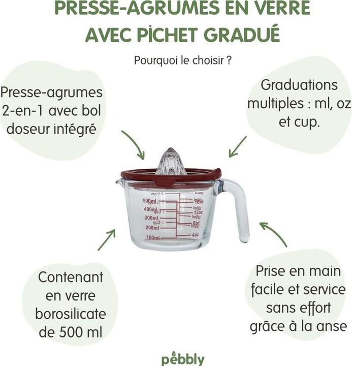 Produktbild Pebbly Messbecher mit Entsafter (500 ml)