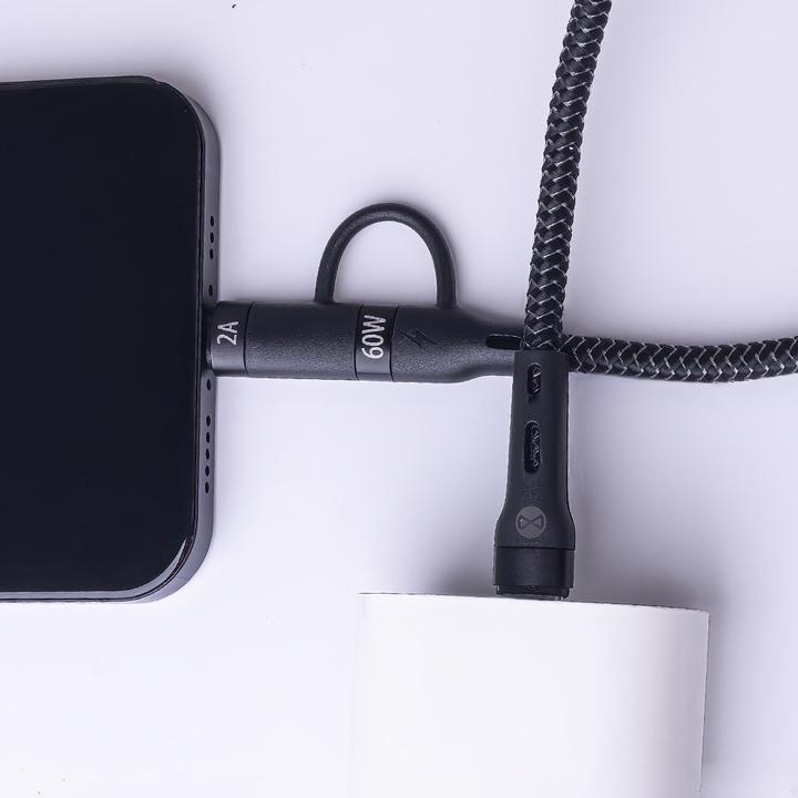 Immagine prodotto Forever Cavo 2in1 USB-C - Lightning + USB-C 1,0 m 60W nero (1 m, USB 3.2 Gen 1, 60 W)