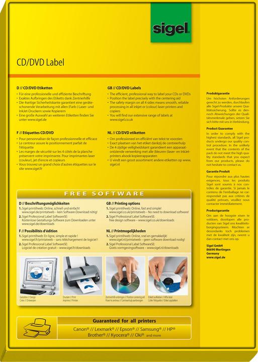 Produktbild Sigel CD-/DVD-Etiketten