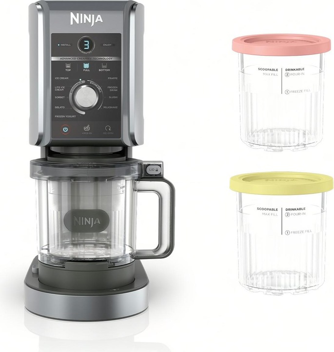 Actual product image Ninja Creami Deluxe double pack container & lid
