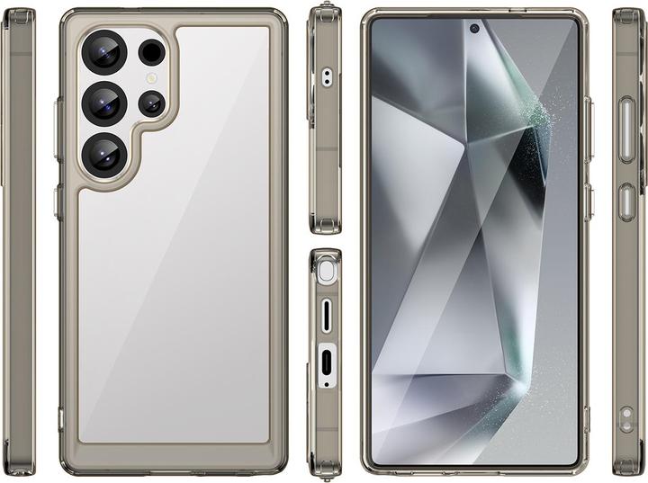 Actual product image Hurtel Outer Space Silikonhülle mit Gelrahmen für Samsung Galaxy S25 Ultra – Transparent und Schwarz (Samsung Galaxy S25 Ultra)