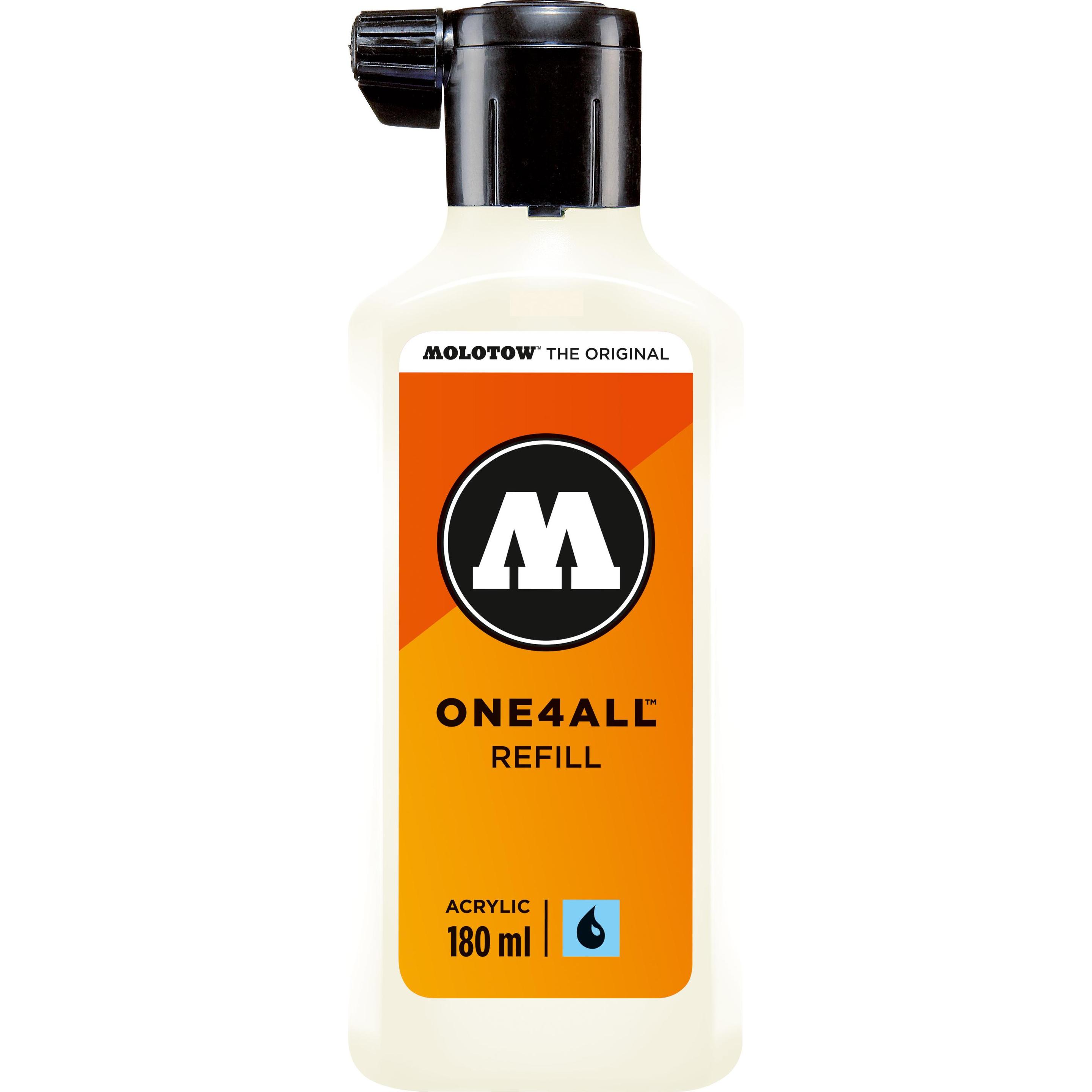 Molotow, Ersatzpatrone, Nachfülltinte One4All für Permanentmarker 180ml naturweiss (Nachfülleinheit, Weiss)