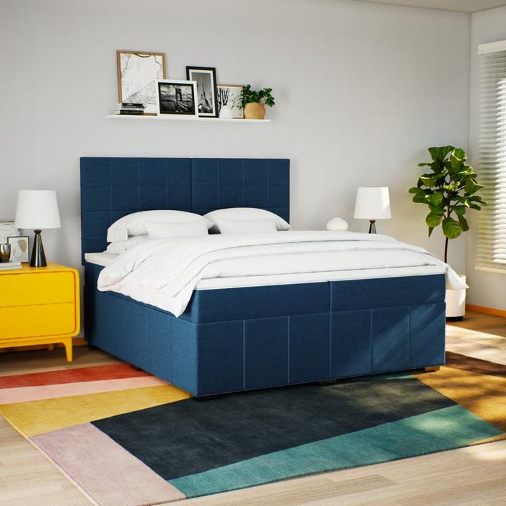 Actual product image vidaXL Bo x springbett mit Matratze 200 x 200 cm Stoff (200 x 200 cm)