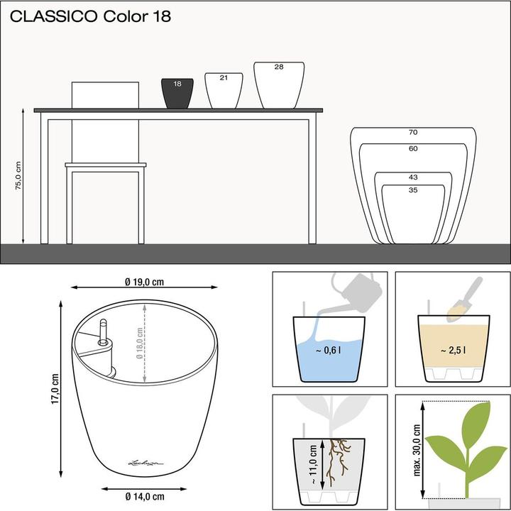 Image du produit Lechuza Couleur Classico 18 (19 x 17 cm)