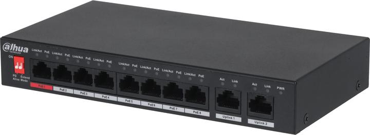 Image du produit Dahua PoE PFS3010-8ET-96-V2 Commutateur réseau Gigabit Ethernet non géré (10/100/1000) Power over Ethernet (10 Ports)
